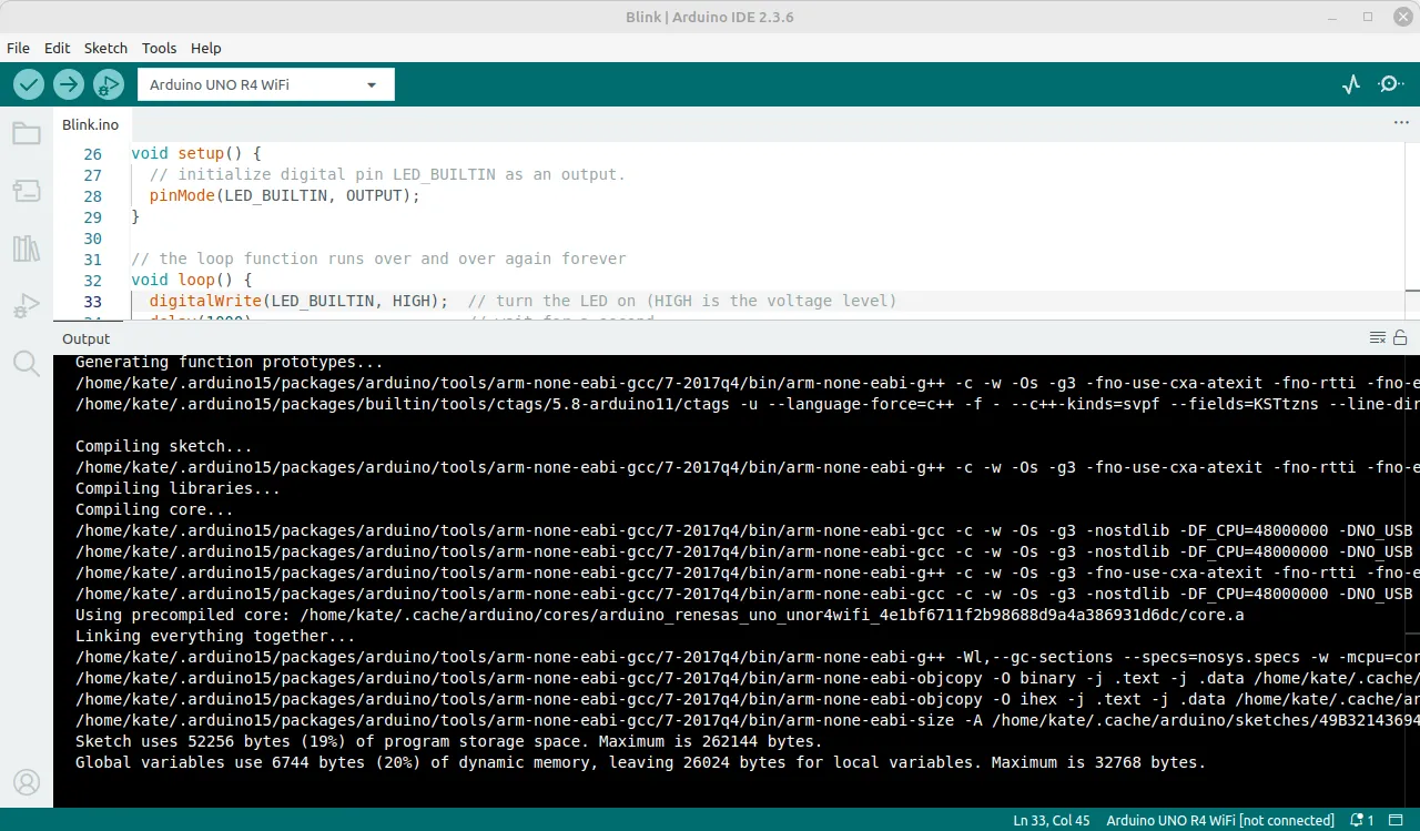 Verbose compilation output in Arduino IDE